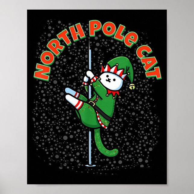Poster Funny Cat Le Dance Elf Costume Christmas Holiday C (Devant)