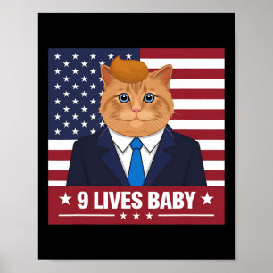 Poster Funny Chat Trump 9 Lives Baby Funny Vote For Trump