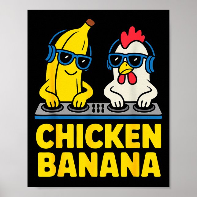 Poster Funny Chicken Banana  (Devant)
