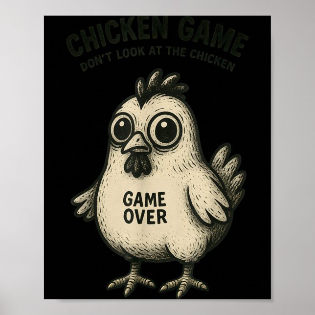 Poster Funny Chicken Game Graphic Tee Men Women Teens Boy (Devant)
