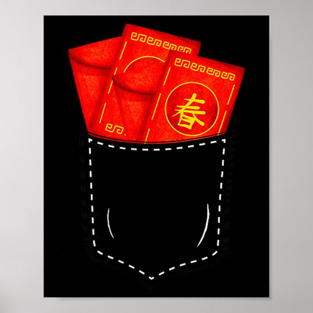 Poster Funny Chinese New Year Fake Cket Red Envelopes Luc (Devant)