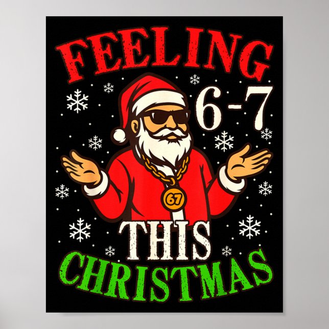 Poster Funny Christmas 6-7 67 Six Seven Christmas Kids Te (Devant)