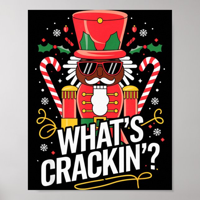 Poster Funny Christmas African American Nutcracker Men Wo (Devant)
