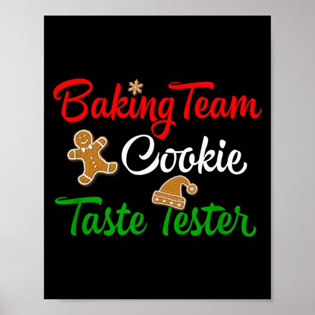 Poster Funny Christmas Baking Team Cookie Taste Tester  (Devant)