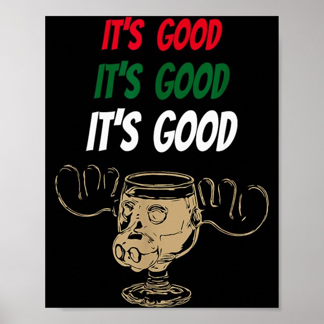 Poster Funny Christmas Eggnog It's Good Moose Cup For Egg (Devant)