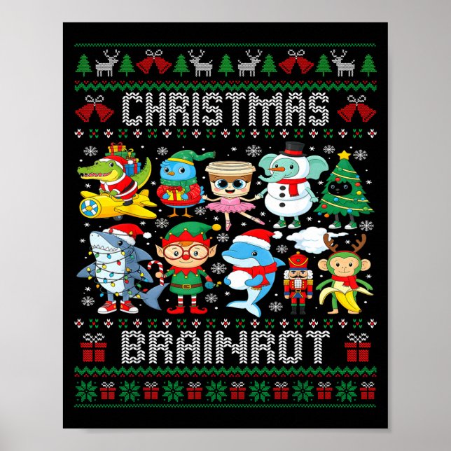 Poster Funny Christmas Italian Brain Rot Italian Brainrot (Devant)