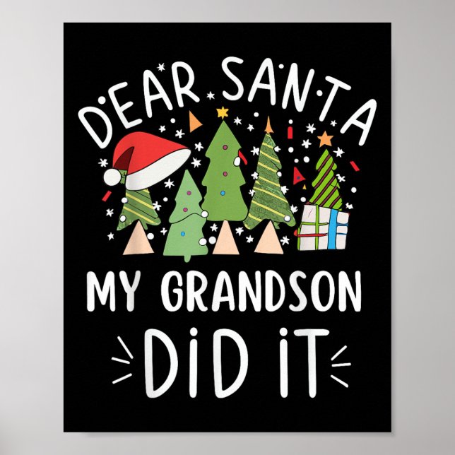 Poster Funny Christmas Quote Sayings Dear Santa My Grands (Devant)