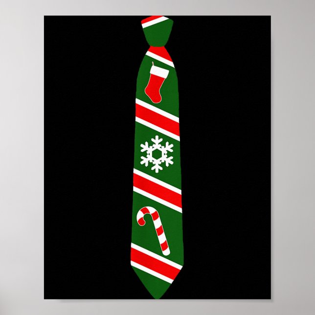 Poster Funny Christmas Tie - Holiday Tuxedo Fun Tee Desig (Devant)