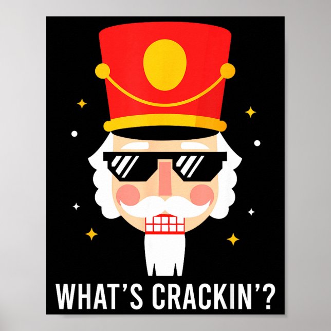 Poster Funny Christmas Whats Crackin Nutcracker Men Kids  (Devant)