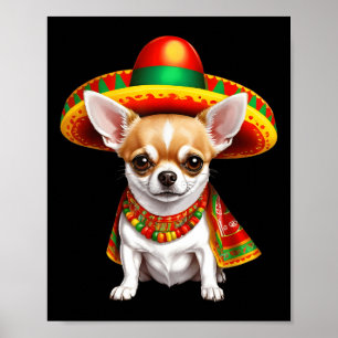 Poster Funny Cinco De Mayo Chihuahua Amoureux de les chie