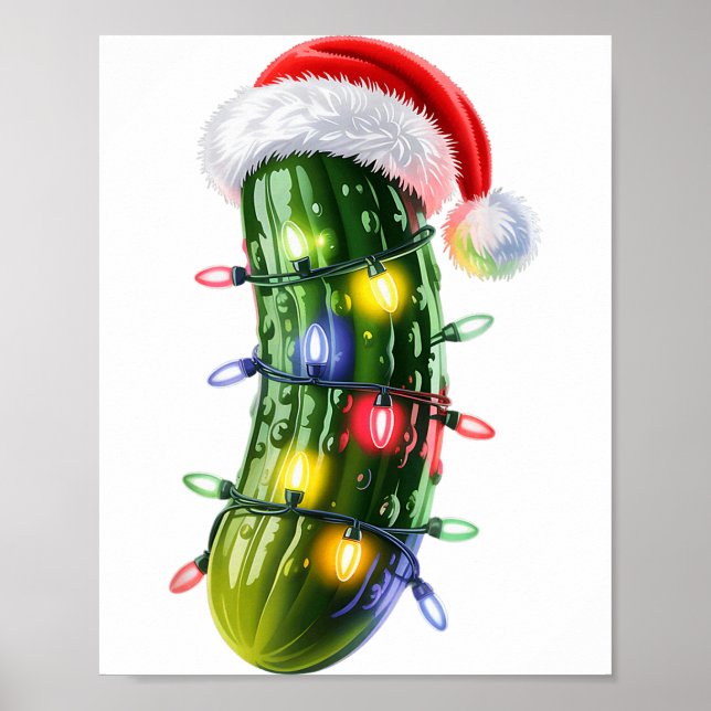 Poster Funny Ckle Santa Hat Christmas Lights Xmas Men Wom (Devant)