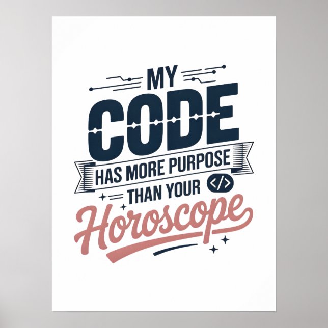 Poster Funny Coding Quote AI Programmer Design (Devant)