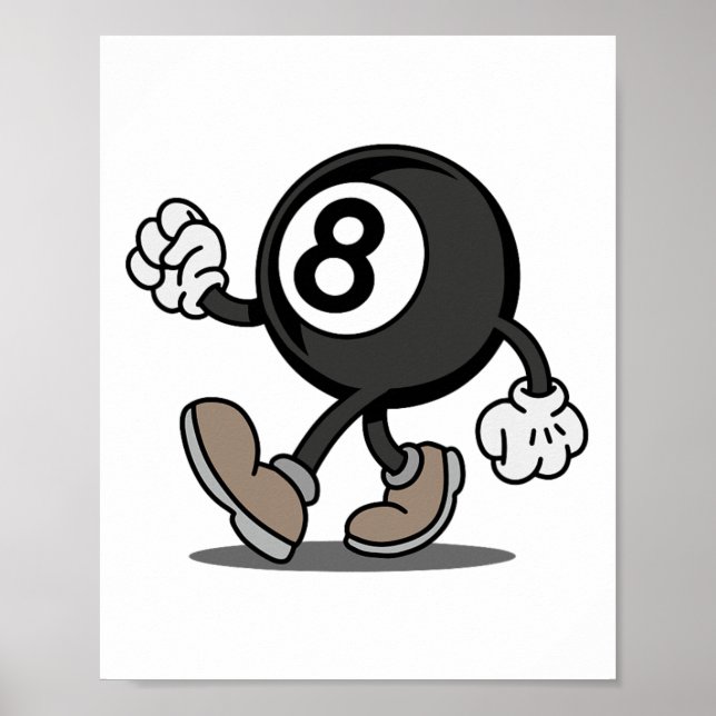 Poster Funny Comic Snooker Billard Player 8-ll (Devant)