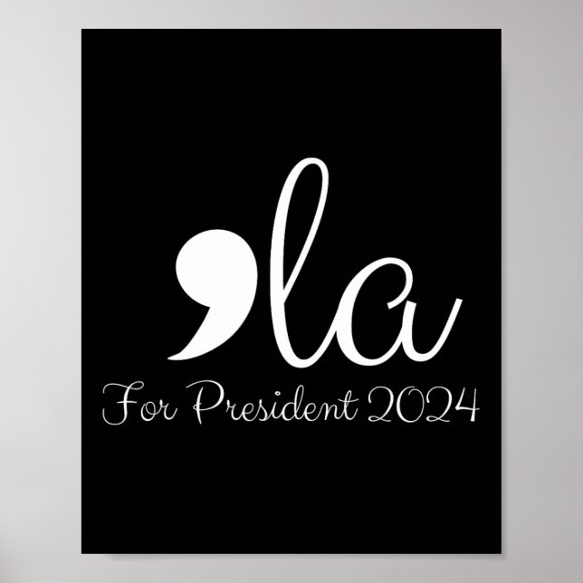 Poster Funny Comma La Harris Pour Président 2024 (Devant)