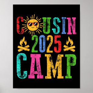 Poster Funny Cousin Camp 2025 Camping Crew Vacatio d'été