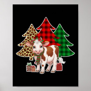 Poster Funny Cow Christmas Tree Xmas Cow Amateurs Hommes