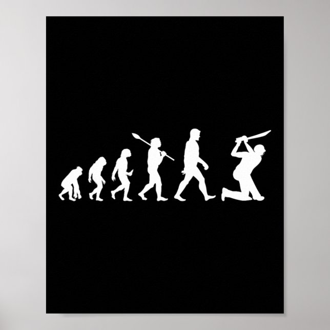 Poster Funny Cricket Evolution Tee For Cricket Players Or (Devant)
