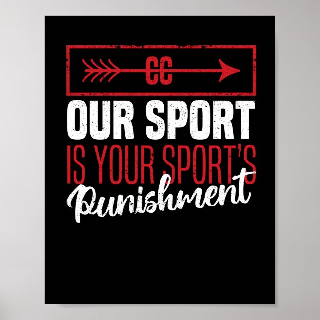 Poster Funny Cross Country Notre sport est la punition de (Devant)