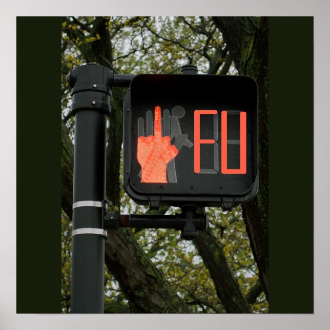 Poster Funny Cross Walk dit FU (Devant)