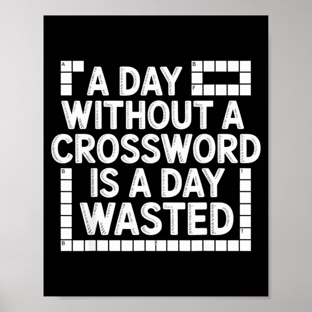Poster Funny Crossword Puzzle Word Game Nerd  (Devant)
