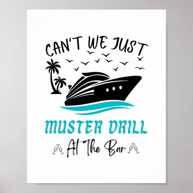 Poster Funny Cruise Muster Drill Drinking Design  (Devant)