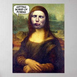 Poster Funny Custom Mona Lisa Face dans Trou photo