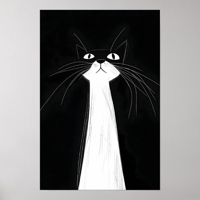 Poster Funny Cute Black cat (Devant)