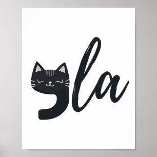 Poster Funny Cute Cat Comma La Funny Kamala Harris Présid