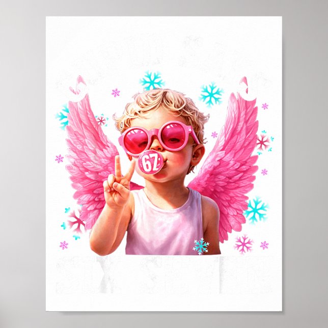 Poster Funny Cute Cud Says Six Seven Valentine's Day 67 M (Devant)