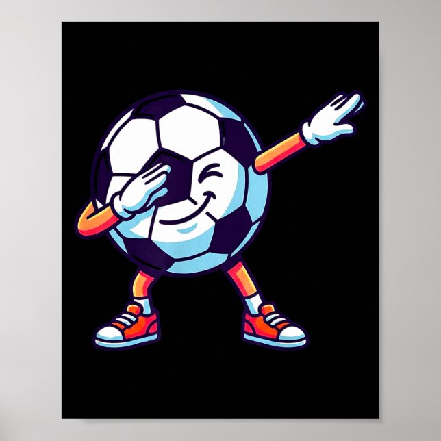 Poster Funny Dabbing Soccer Ball Cartoon Srt Gift Kids Bo (Devant)