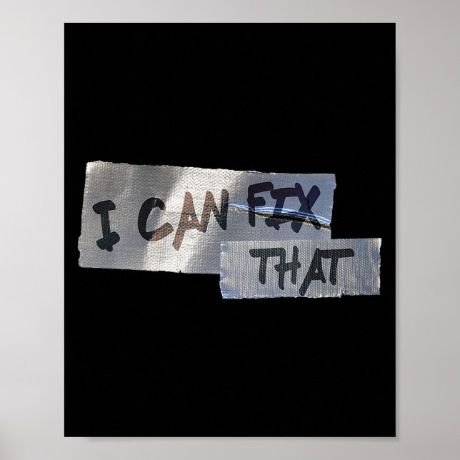 Poster Funny Dad Shirt Duct Tape I Can Fix That Gift  (Devant)