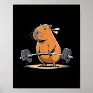 Poster Funny Deadlift Capybara Jote Fitness Capy Gym Love