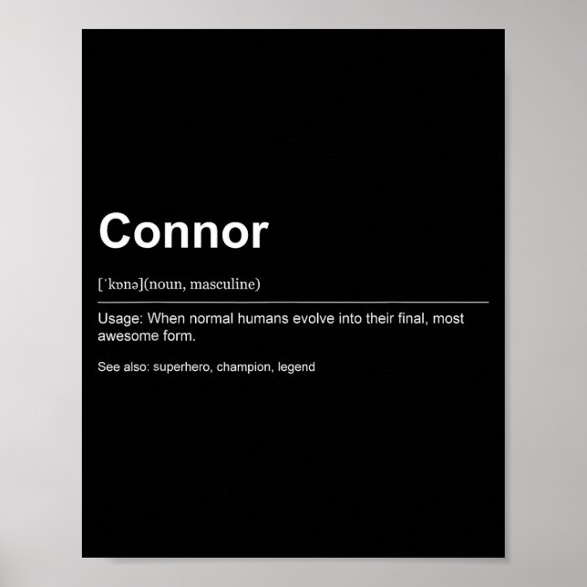 Poster Funny Definition Quote For The Name Connor _  (Devant)