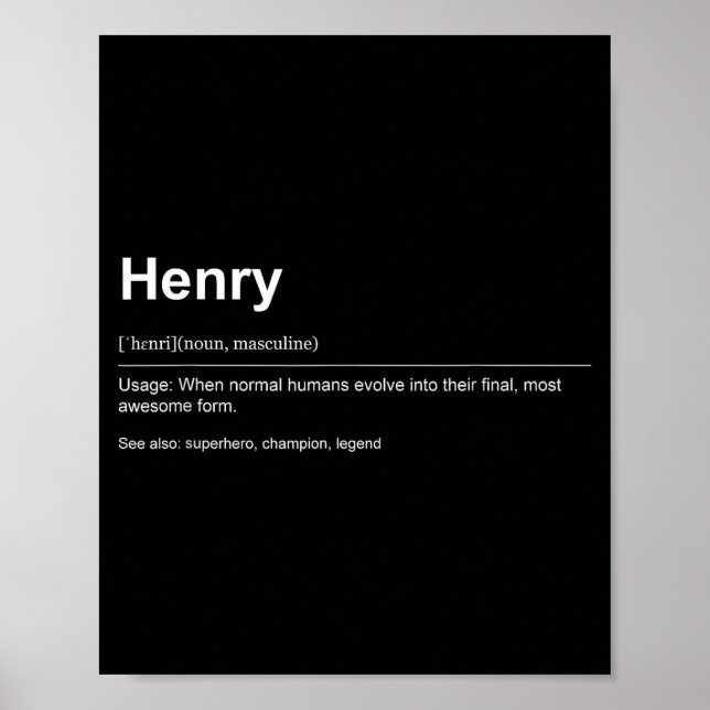 Poster Funny Definition Quote For The Name Henry _  (Devant)