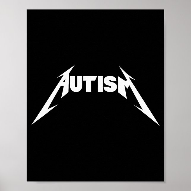 Poster Funny Design Autism Skeleton Meme Metal Rock For M (Devant)