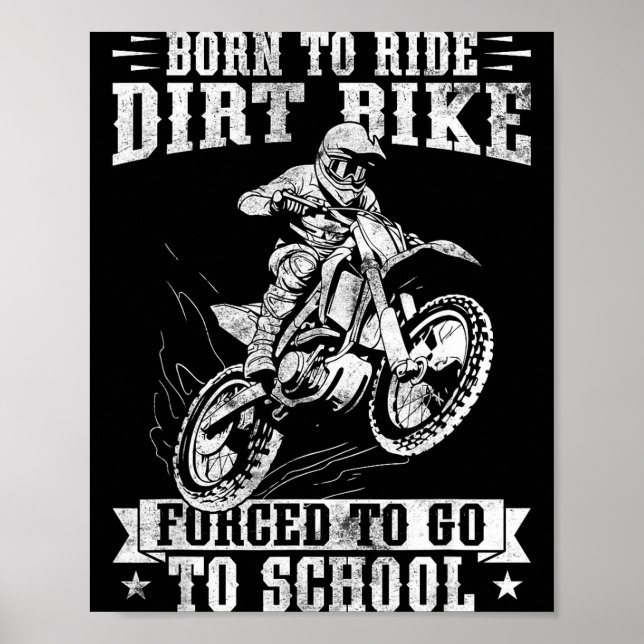Poster Funny Dirt Bike Art For Boys Girls Motocross Dirt  (Devant)
