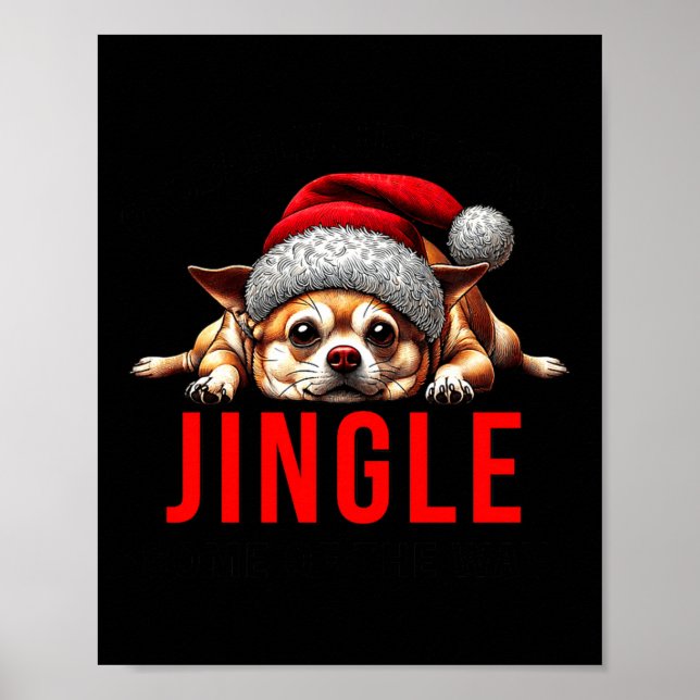 Poster Funny Dog Christmas Chihuahua Premium Tri-blend  (Devant)