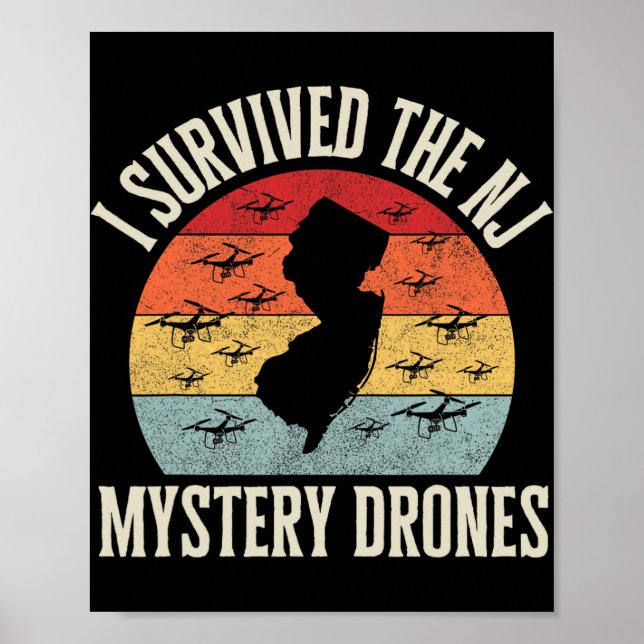 Poster Funny Drone Lover I Survived The New Jersey Myster (Devant)