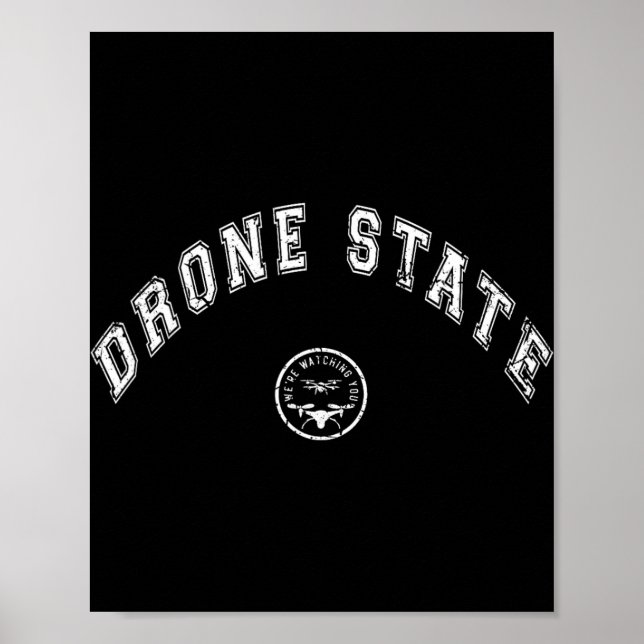 Poster Funny Drone State Flying Secret Drone New Jersey W (Devant)
