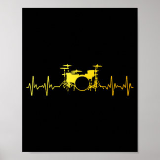 Poster Funny Drummer Art For Men Women Kids Drumming Love