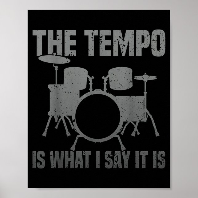 Poster Funny Drumming Art For Men Women Drumline Drum Set (Devant)