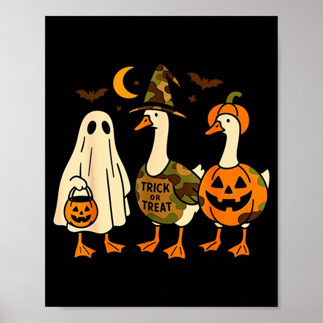 Poster Funny Duck Duck Boo Halloween Costume Duck  (Devant)