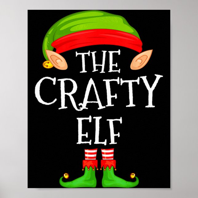 Poster Funny Elf Family Christmas Crafty Elf Sweater Matc (Devant)