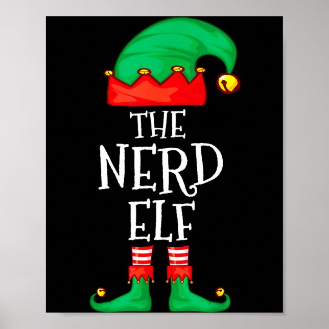 Poster Funny Elf Family Christmas The Nerd Elf Sweater Me (Devant)