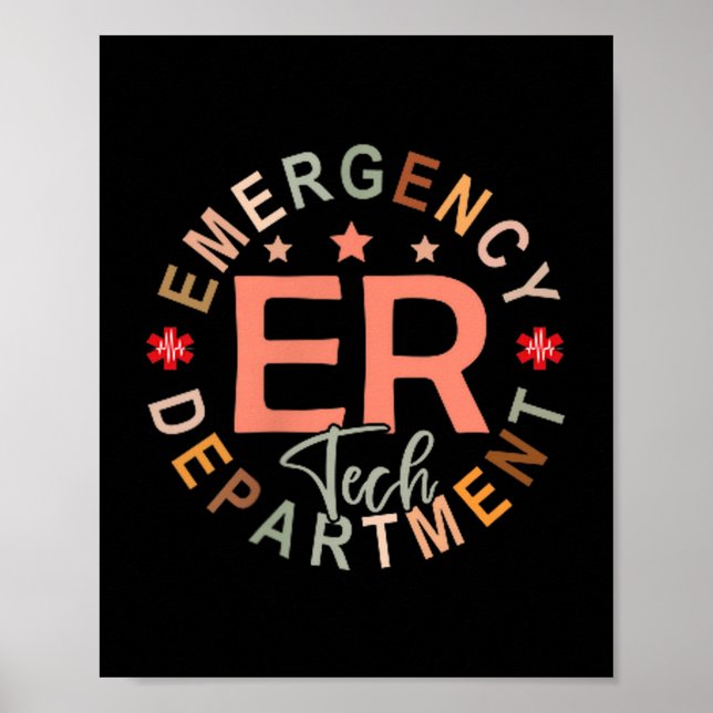 Poster Funny Emergency Department Tech Emergency Room Tec (Devant)