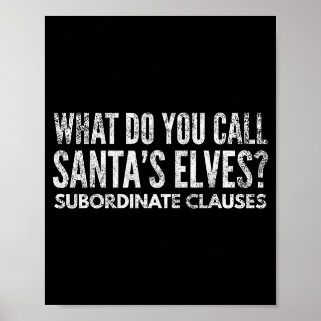 Poster Funny Englieacher About Grammar And Christmas  (Devant)