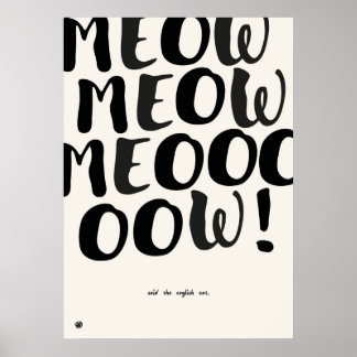Poster Funny English Cat Quote Art Print