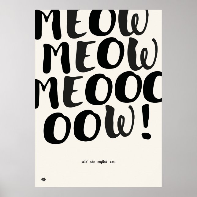 Poster Funny English Cat Quote Art Print (Devant)