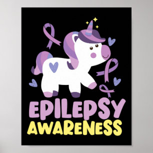 Poster Funny Epilepsie Sensibilisation Unicorn Ribbon