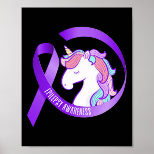 Poster Funny Epilepsie Sensibilisation Unicorn Ribbon 1